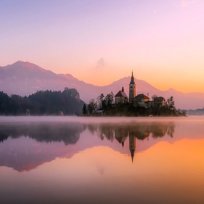 Island on the lake